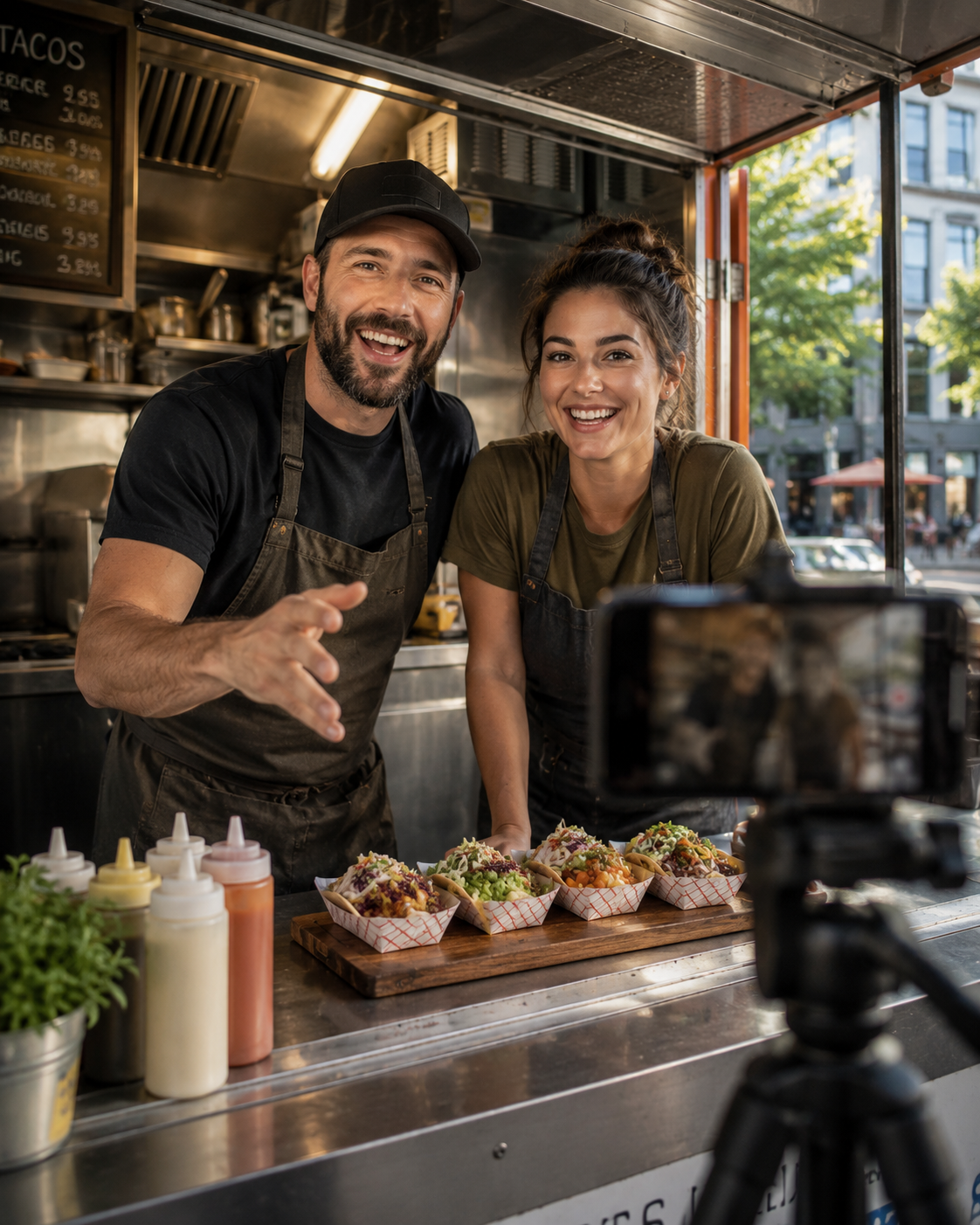 Creator filming business content
